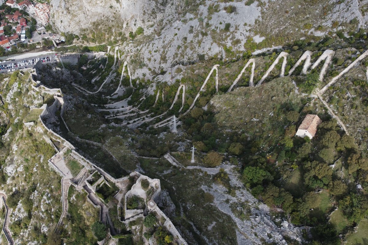 Interior of a small stone chapel in Kotor Old Town