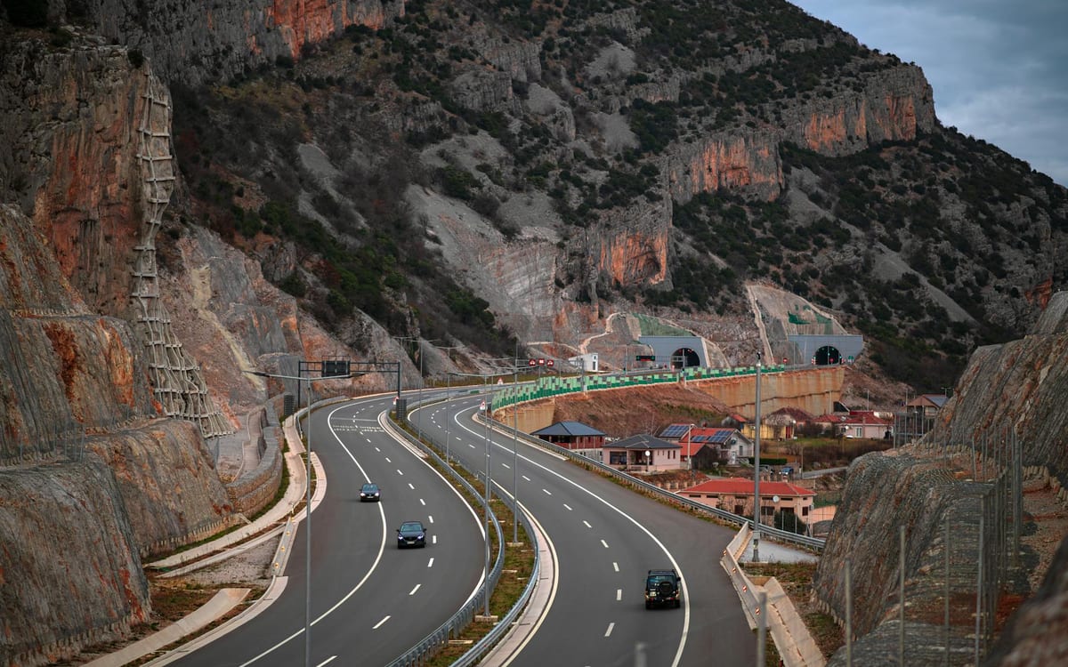 A main arterial road running through the Montenegrin landscape